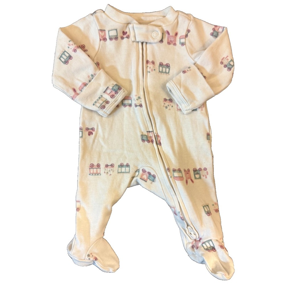 Baby Girl Preemie Clothes Sleeper Outfit Footie 2 Way Zipper Train Bunny Carters